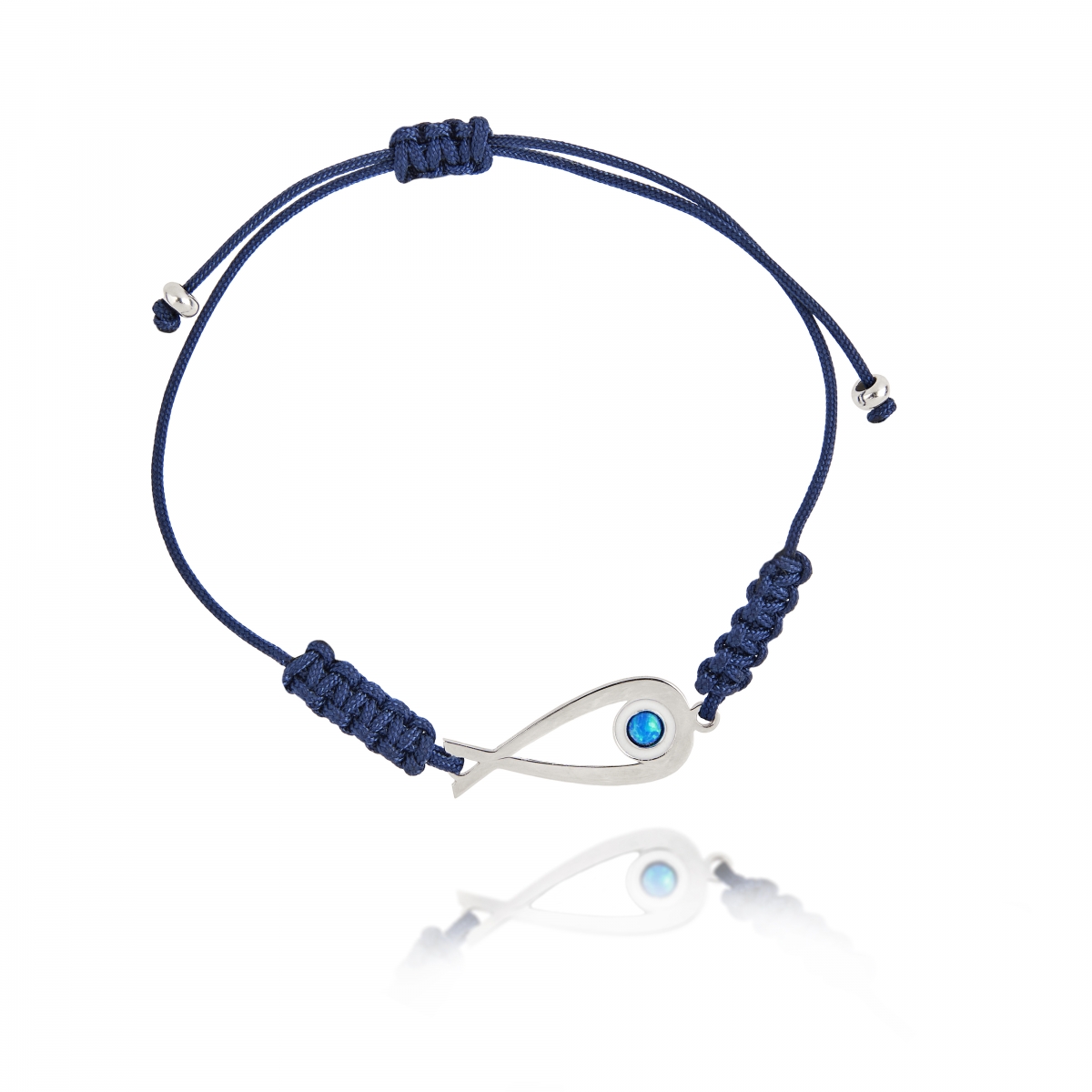 BRACELET FISH WITH  OPAL ON CORD BRACELET FISH WITH  OPAL ON CORD
