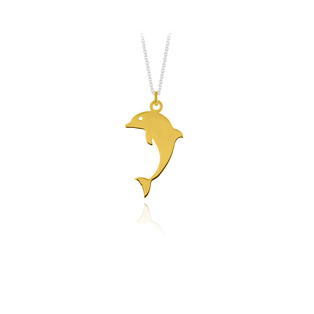 DOLPHIN NECKLACE WITH ABSTRACT CONTOUR