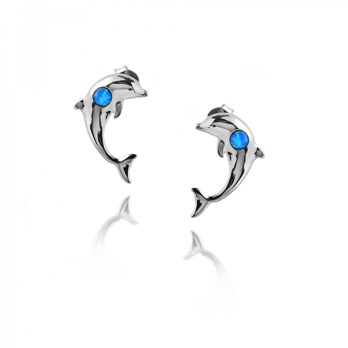 EARRINGS DOLPHIN WITH OPAL EARRINGS DOLPHIN WITH OPAL