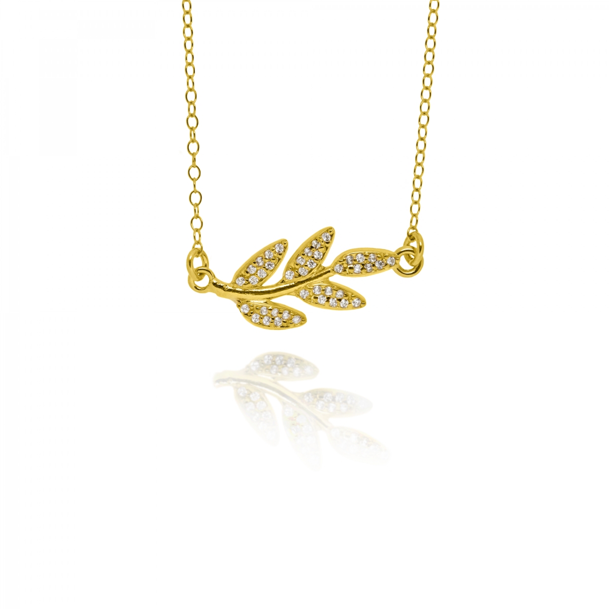 NECKLACE OLIVE WITH ZIRCON STONES NECKLACE OLIVE WITH ZIRCON STONES