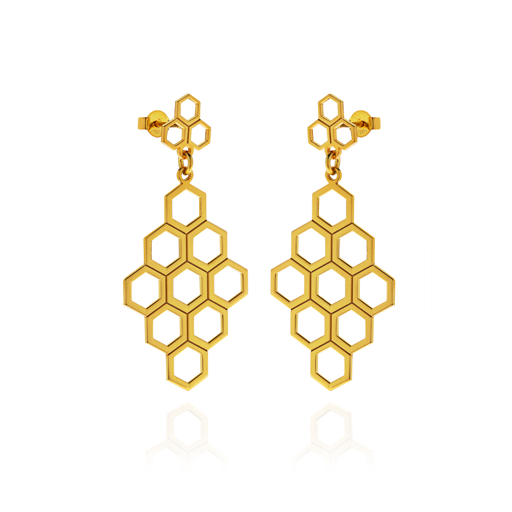 HANGING EARRINGS HONEYCOMB HANGING EARRINGS HONEYCOMB