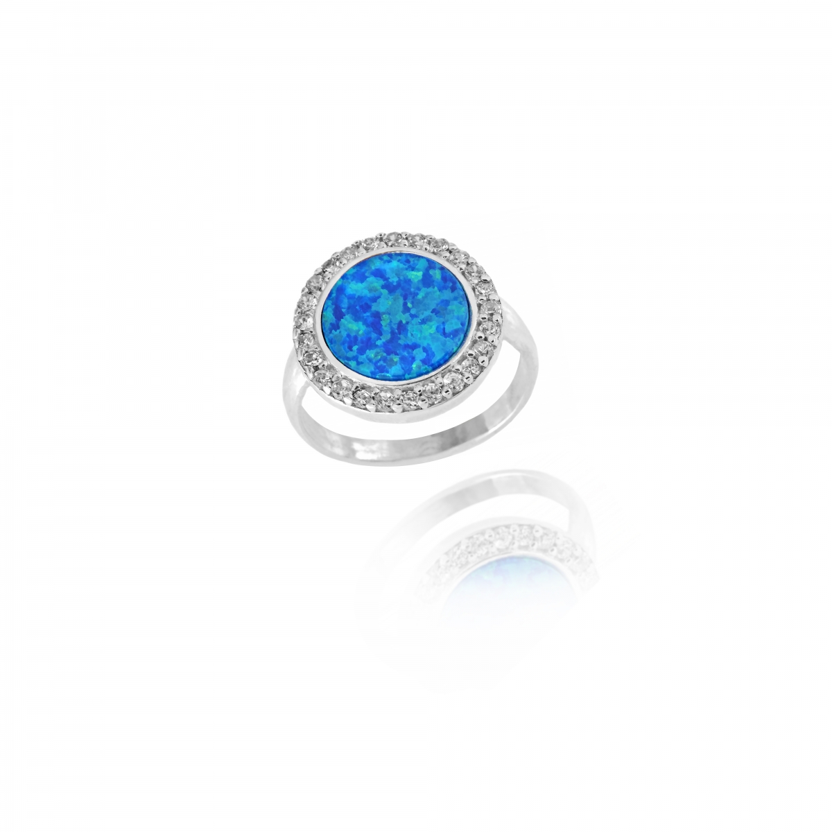 RING WITH ZIRCON AND OPAL STONES RING WITH ZIRCON AND OPAL STONES