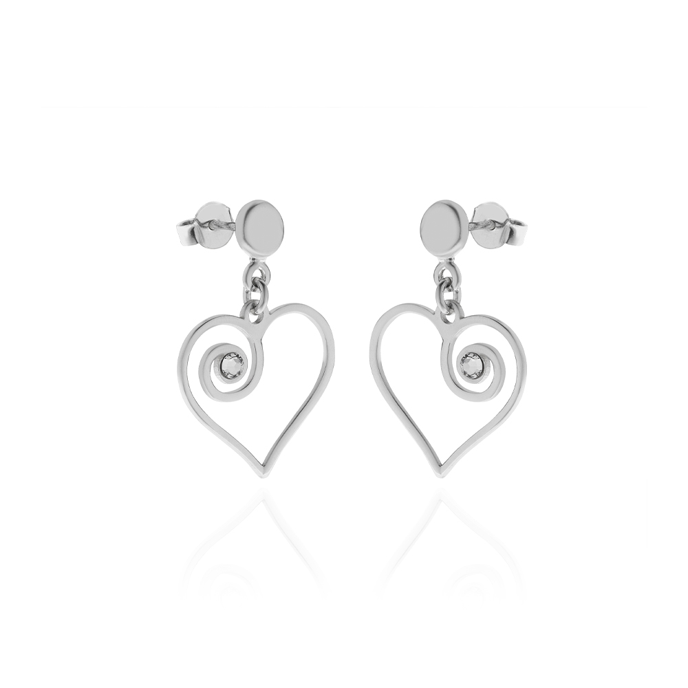HEART EARRINGS WITH SWAROVSKI STONE HEART EARRINGS WITH SWAROVSKI STONE