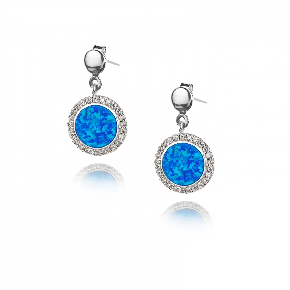 EARRINGS WITH ZIRCON AND OPAL STONES EARRINGS WITH ZIRCON AND OPAL STONES