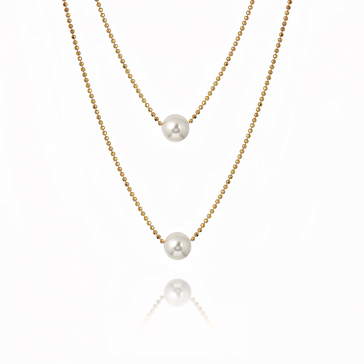 Double chain necklace with pearl Double chain necklace with pearl