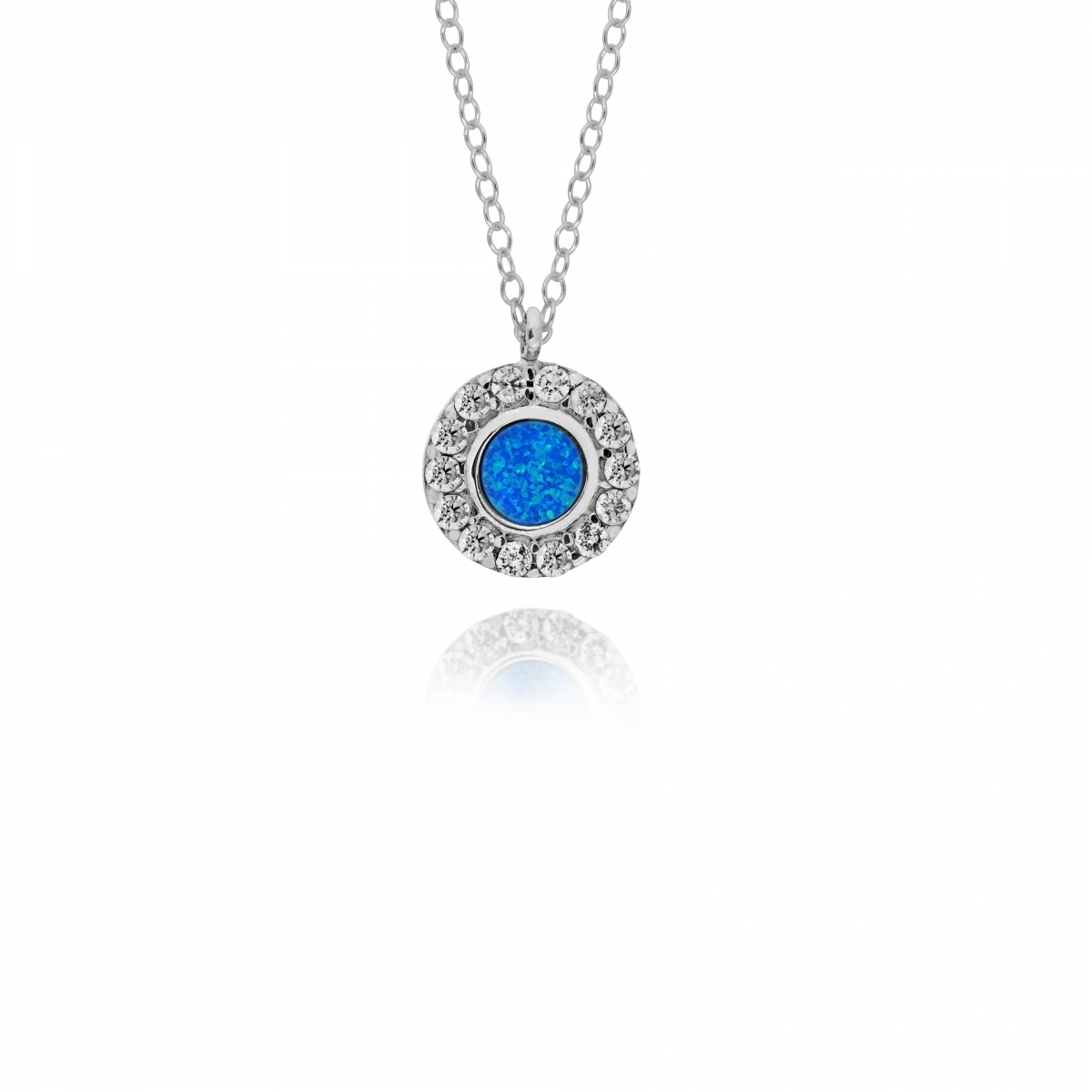 NECKLACE WITH ZIRCON AND OPAL STONES NECKLACE WITH ZIRCON AND OPAL STONES