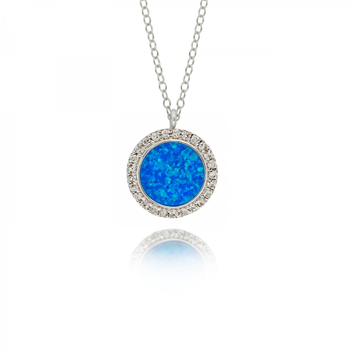 NECKLACE WITH ZIRCON AND OPAL STONES NECKLACE WITH ZIRCON AND OPAL STONES
