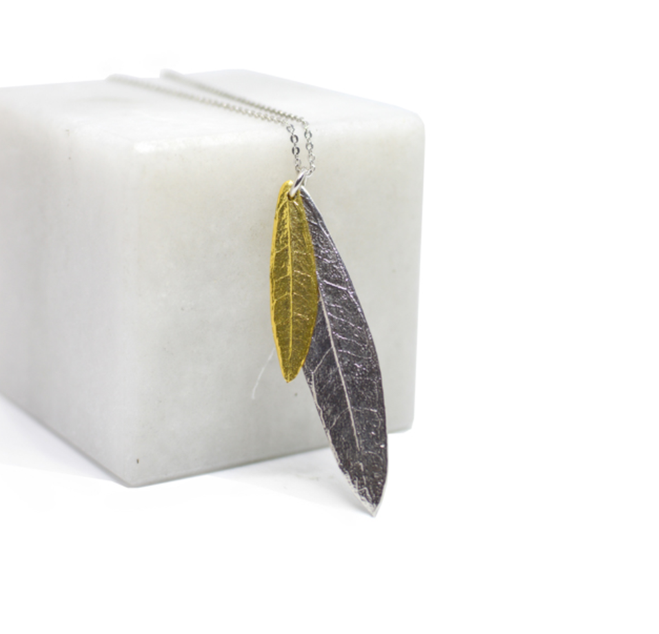Double Olive leaves necklace Double Olive leaves necklace
