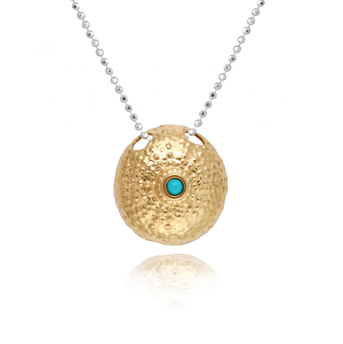 Sea urchin necklace with turquoise stone Sea urchin necklace with turquoise stone