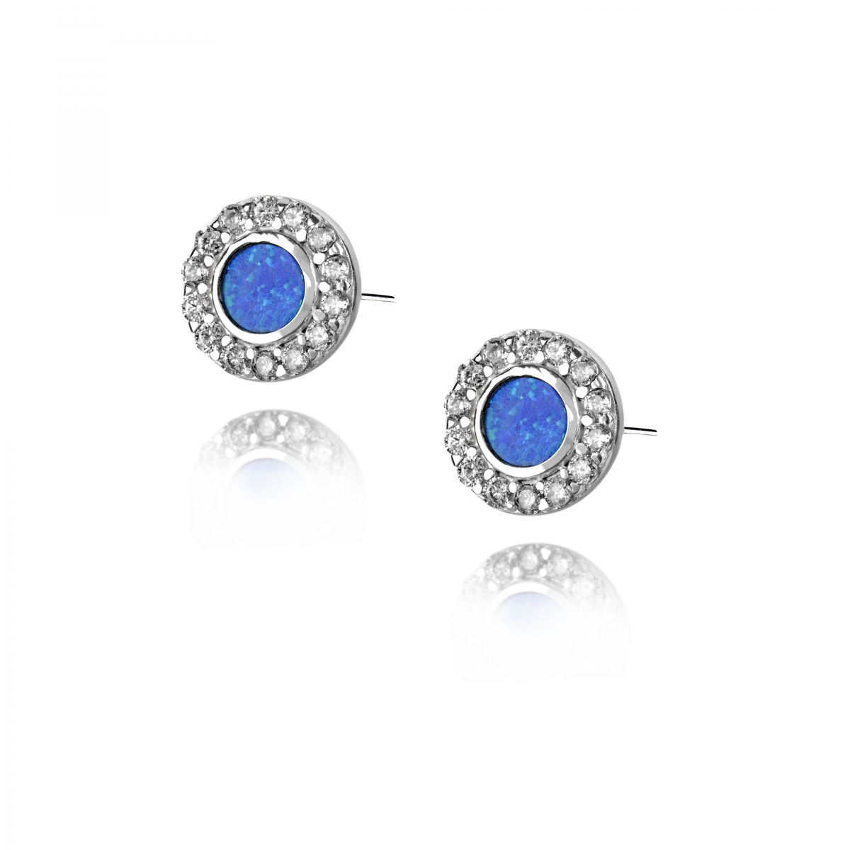 EARRINGS WITH ZIRCON AND OPAL STONES EARRINGS WITH ZIRCON AND OPAL STONES