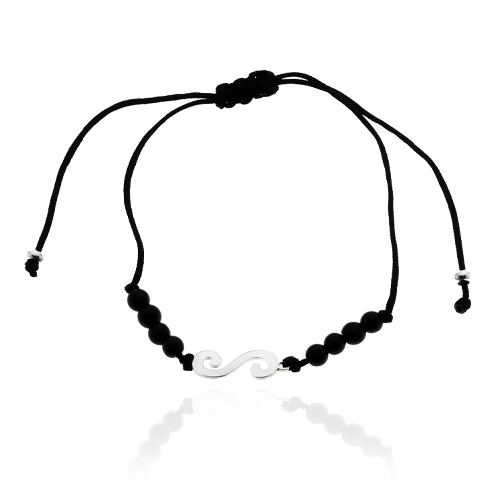 SPIRAL BRACELET ON CORD WITH BEADS SPIRAL BRACELET ON CORD WITH BEADS