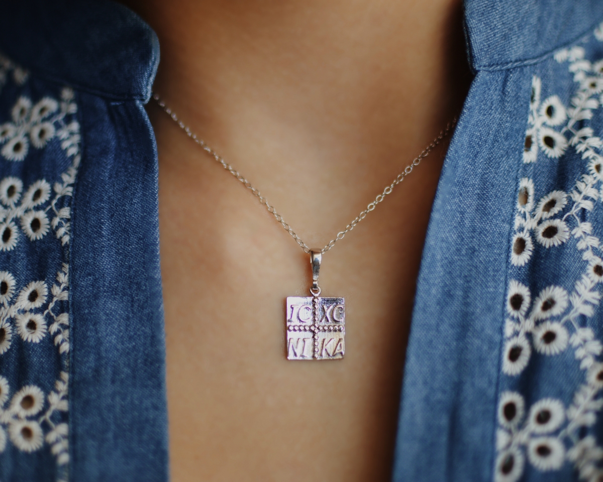St Constantine & Helen square necklace St Constantine & Helen square necklace