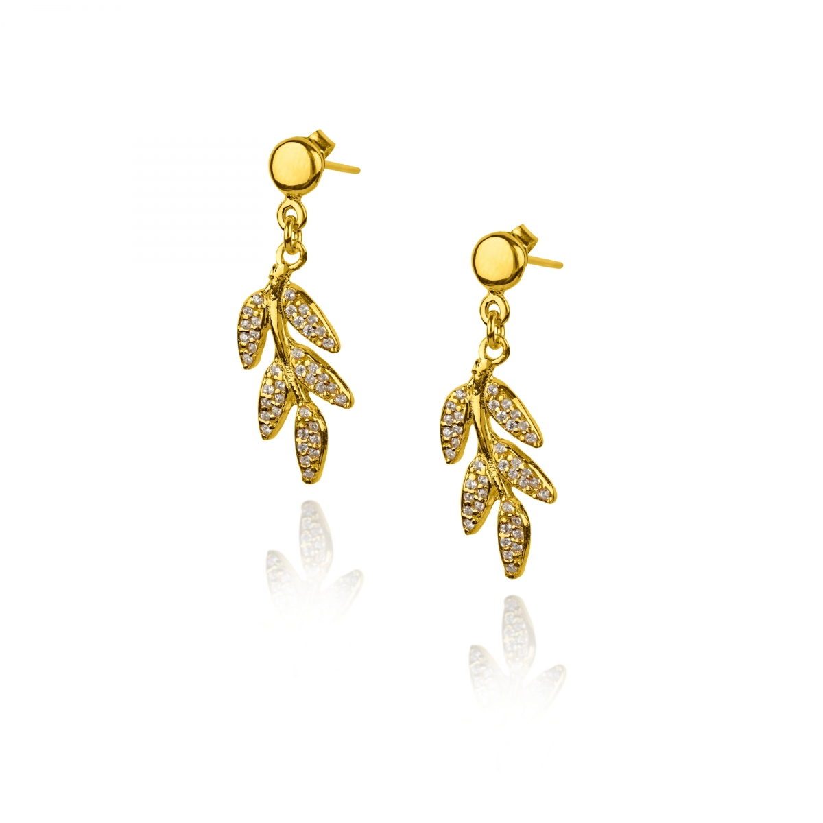 EARRINGS OLIVE WITH ZIRCON STONES EARRINGS OLIVE WITH ZIRCON STONES