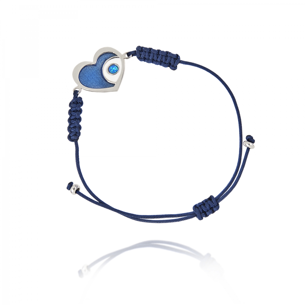 BRACELET HEART WITH BLUE ENAMEL AND OPAL BRACELET HEART WITH BLUE ENAMEL AND OPAL